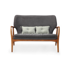 Tela de lino negra casual nórdica dos asientos sofá